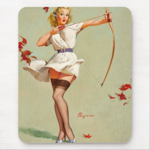 Archery Pin-Up Girl Mouse Mat