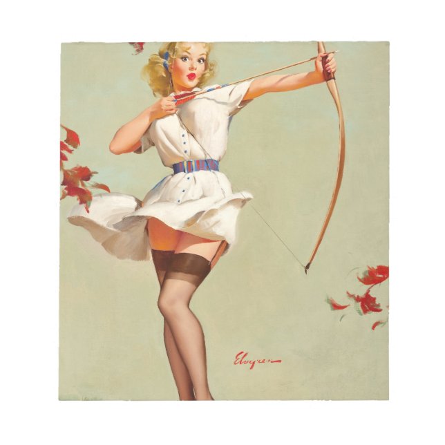 Archery Pin-Up Girl Notepad (Front)