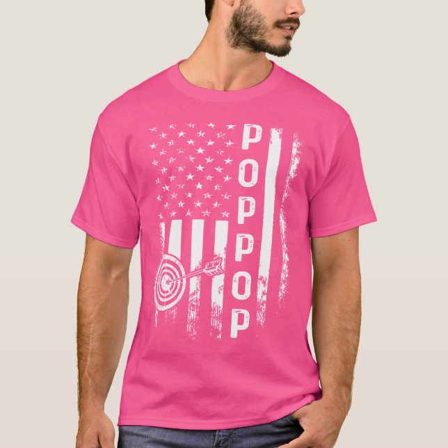 Archery Poppop America Flag Christmas Xmas T-Shirt (Front)