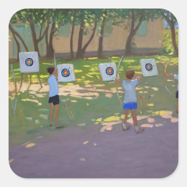 Archery practise France Square Sticker (Front)