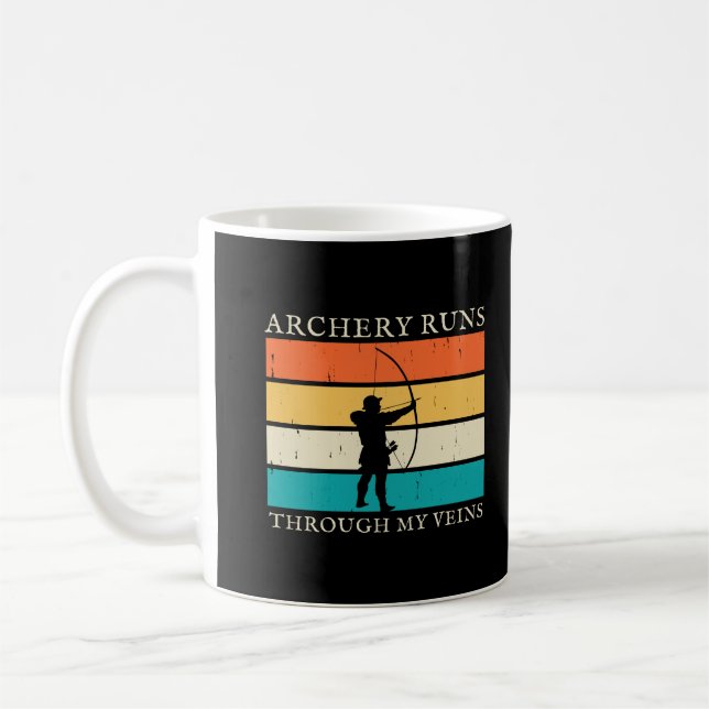 Archery Runs Through My Veins | Archery Lover Coffee Mug (Left)
