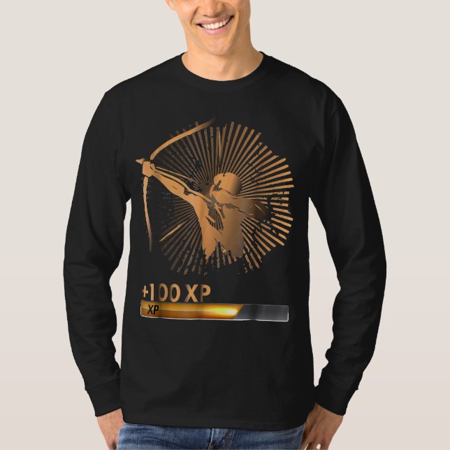 Archery Skill Plus 100 Xp Gamer Graphic T-Shirt (Front)
