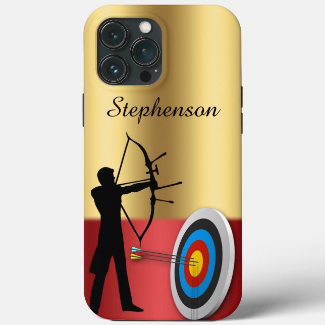 Archery Sport archer and target Personalise Case-Mate iPhone Case (Back)