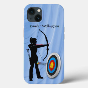 Archery Sports with archer Female and target iPhone 13 Case