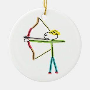 Archery Stickman Ceramic Tree Decoration