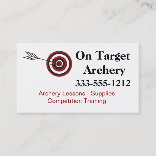 Archery Supplies and Lessons Business Card (Front)