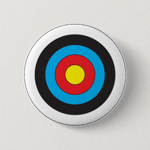 Archery Target 6 Cm Round Badge