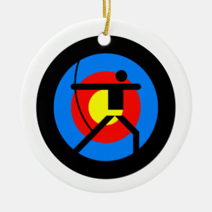 Archery Target and Archer Ceramic Tree Decoration