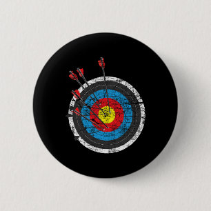 Archery Target - Archer Bowman Bow Hunting Bowhunt 6 Cm Round Badge