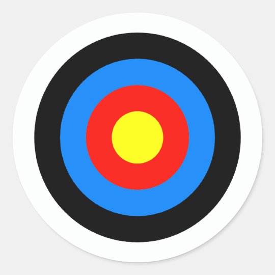 Archery Target Classic Round Sticker | Zazzle.co.uk