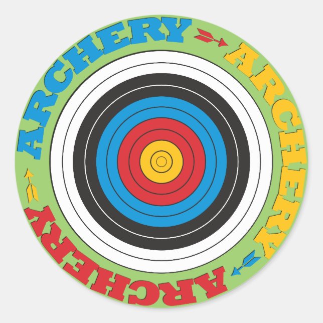 Archery Target Classic Round Sticker (Front)