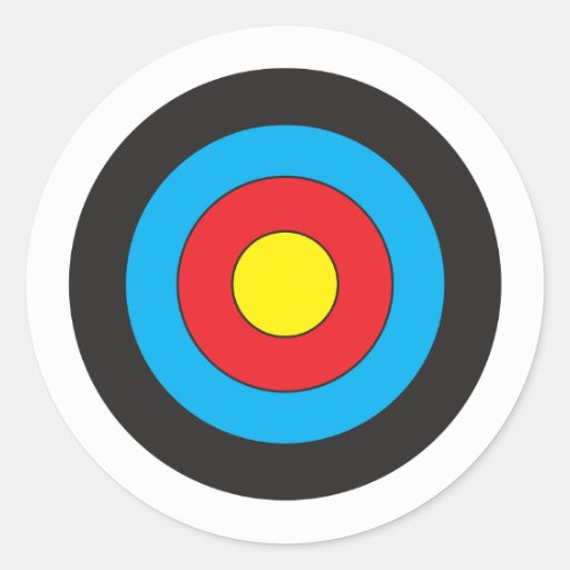 Image of Archery Target Classic Round Sticker