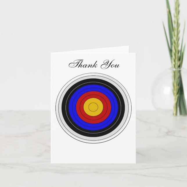 Archery Target Design Thank You Card (Front)