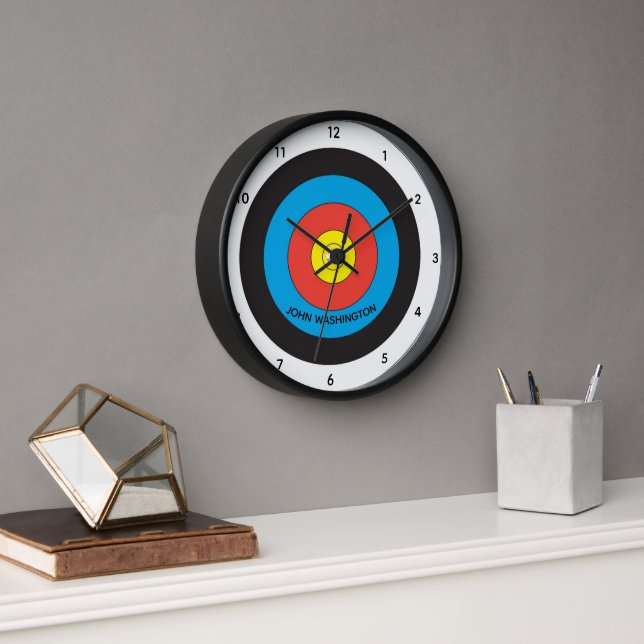 Archery Target Personalised Wall Clock (Office)