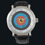 Archery Target Personalised Watch<br><div class="desc">Celebrate your love of archery with this bullseye target themed watch which can be personalises with ANY name or team!</div>