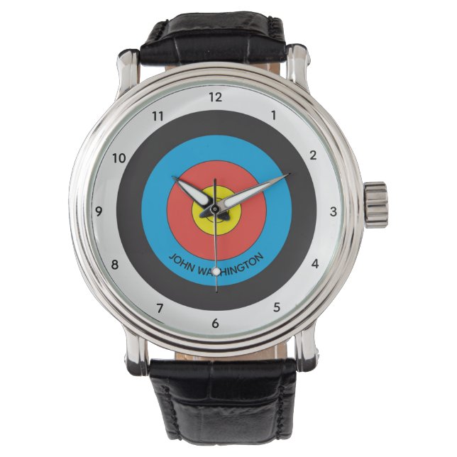Archery Target Personalised Watch (Front)