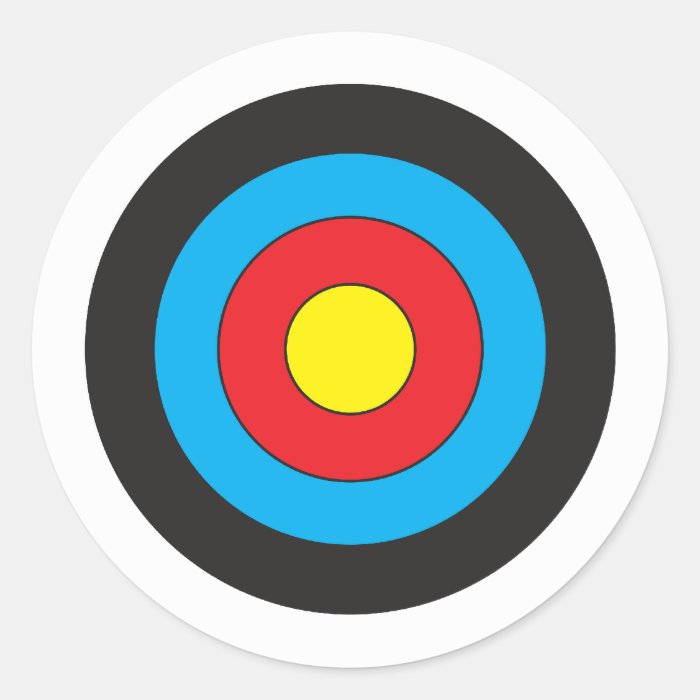 Archery Target Round Sticker Zazzle