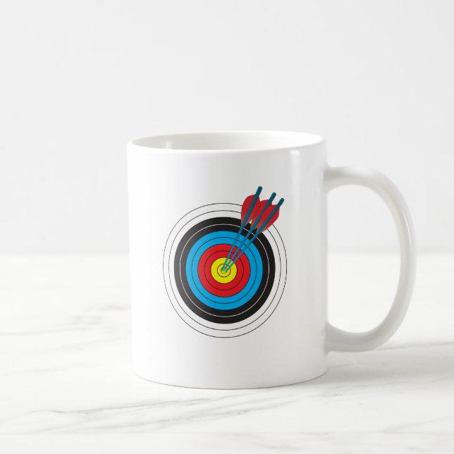 Archery Target with Arrows Coffee Mug (Right)