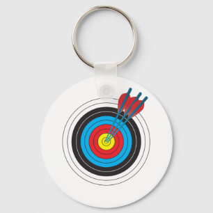 Archery Target with Arrows Key Ring