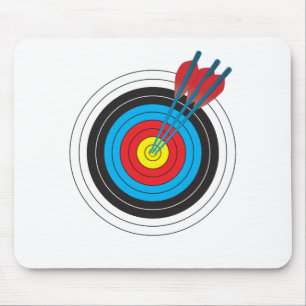 Archery Target with Arrows Mouse Mat