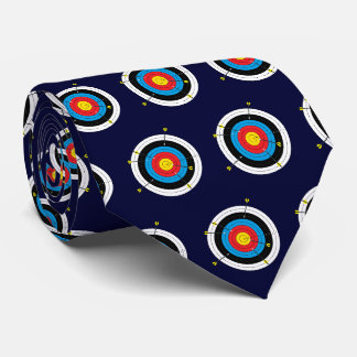 Archery Targets and Arrows Patterned Tie