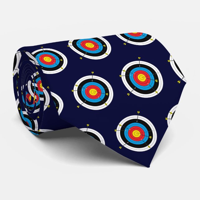 Archery Targets and Arrows Patterned Tie (Rolled)