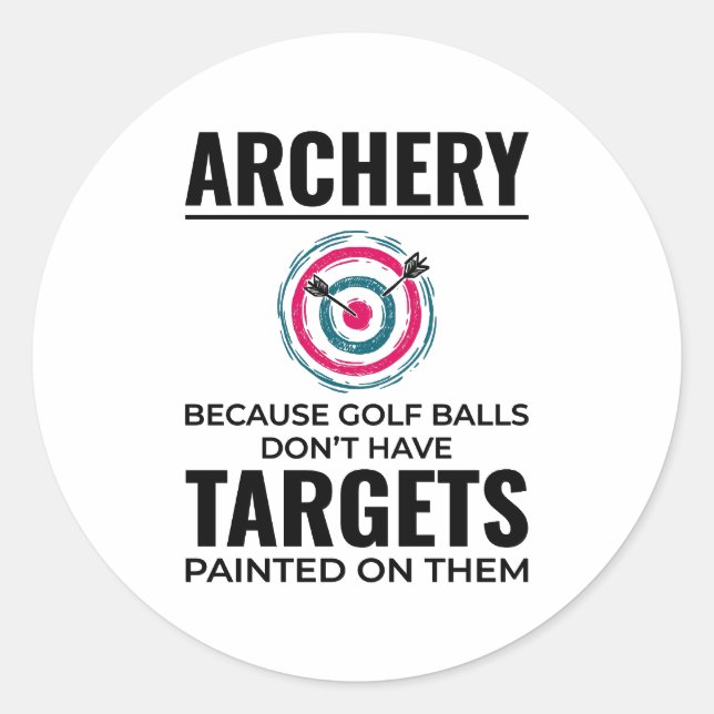 Archery Targets Archer Bow Arrows Bullseye  Classic Round Sticker (Front)
