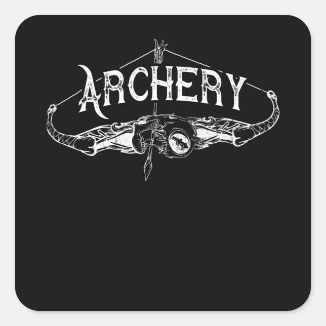 Archery Tattoo Art Bow Square Sticker (Front)