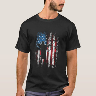 Archery us flag Archer bow hunter Long Sleeve T Sh T-Shirt