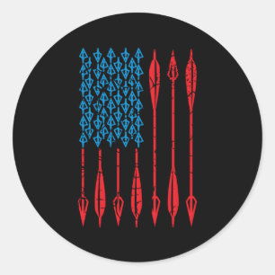 Archery Usa American Flag Arrows Classic Round Sticker