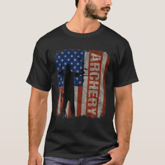 Archery USA American Flag Vintage 4th Of July Gift T-Shirt