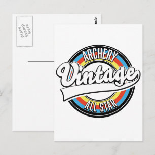 Archery vintage all star logo postcard