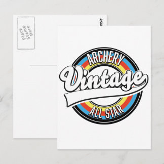 Archery vintage all star logo postcard