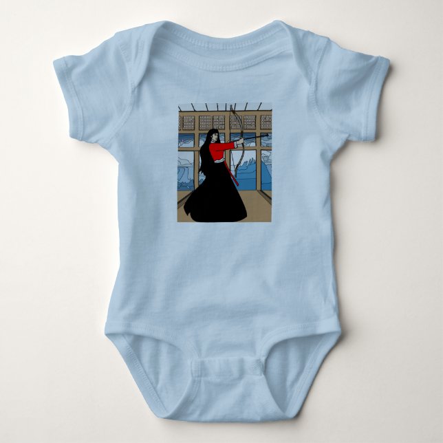 Archery With A Bow And Arrow Baby Bodysuit (Front)