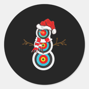 Archery Xmas Gift Santa Hat Snowman Archery Christ Classic Round Sticker