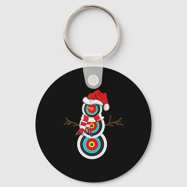 Archery Xmas Gift Santa Hat Snowman Archery Christ Key Ring (Front)
