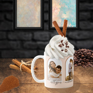 Arches 4 Photo Blush   Terracotta Couple + Names C Coffee Mug