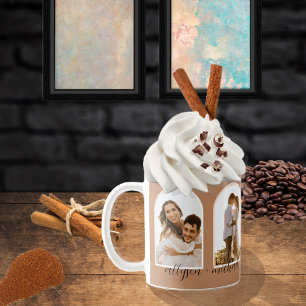 Arches 4 Photo Terracotta Blush Couple + Names C Coffee Mug