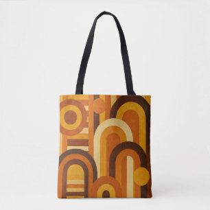 Arches and Sunspots Retro MCM Geometric Design Tote Bag