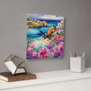 'Arches By The Sea" Square Wall Clock