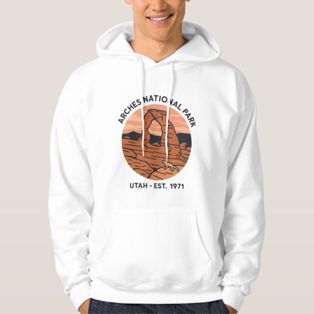 Arches Delicate Arch Vintage Utah Desert Park Hoodie (Front)