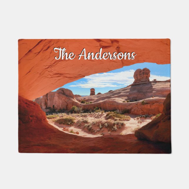 Arches Nat. Park With White Name or Message, Vs 2 Doormat (Front)
