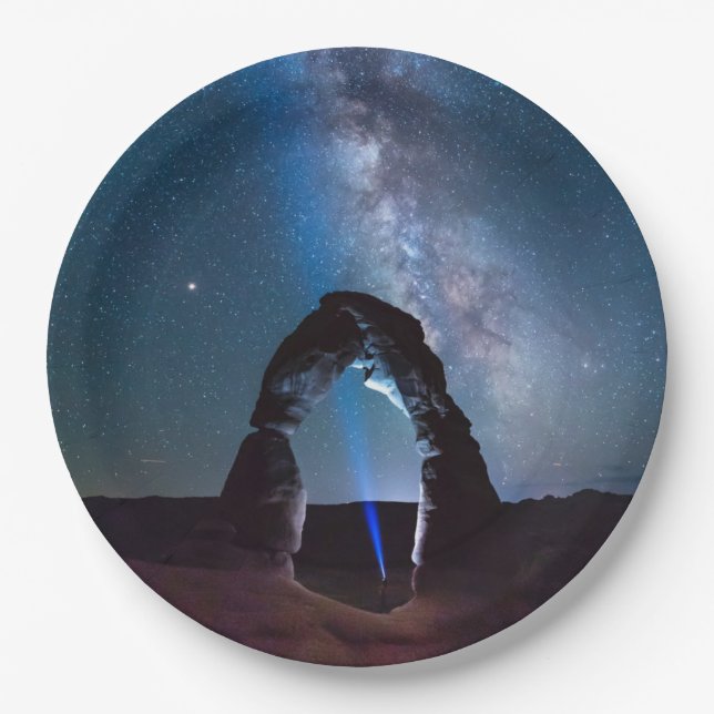 Arches National Park at night MOAB Paper Plate (Front)