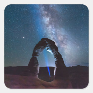 Arches National Park at night MOAB Square Sticker