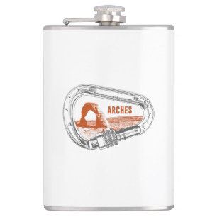 Arches National Park Climbing Carabiner Hip Flask