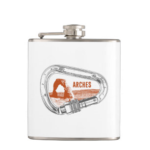 Arches National Park Climbing Carabiner Hip Flask