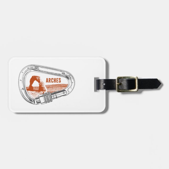 Arches National Park Climbing Carabiner Luggage Tag (Front Horizontal)