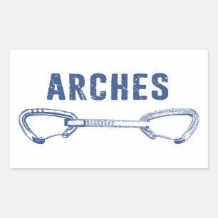 Arches National Park Climbing Quickdraw Rectangular Sticker