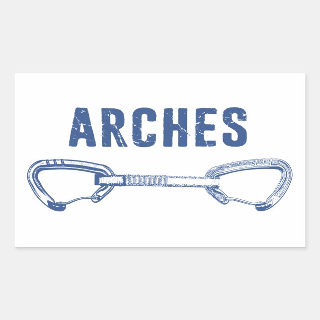 Arches National Park Climbing Quickdraw Rectangular Sticker (Front)