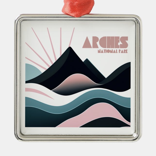 Arches National Park Coloured Hills Metal Tree Decoration (Front)